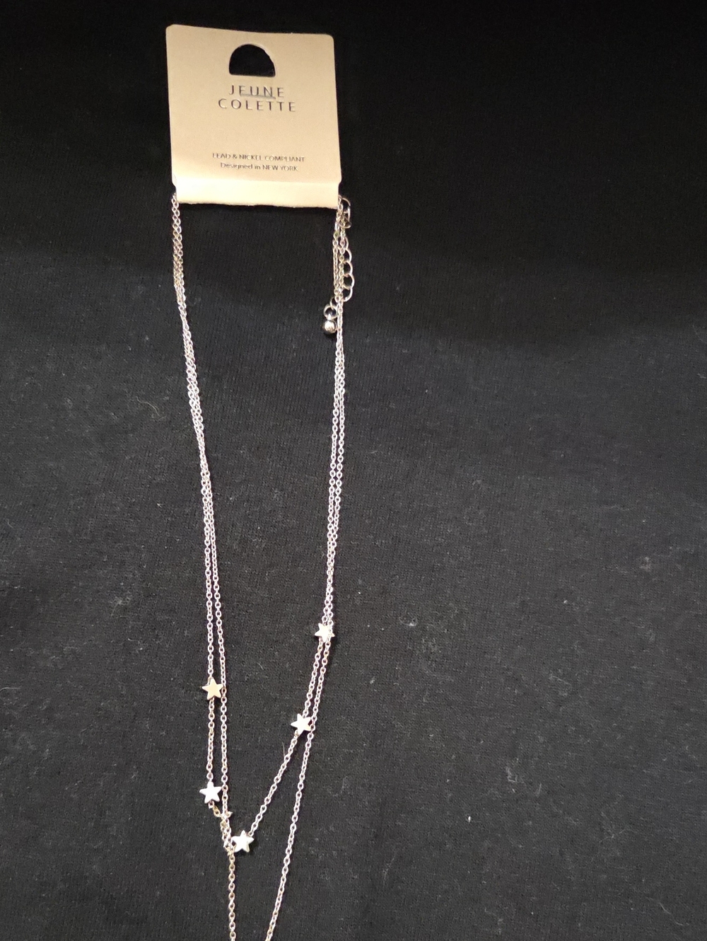 Aqua Silver Star Layered Necklace